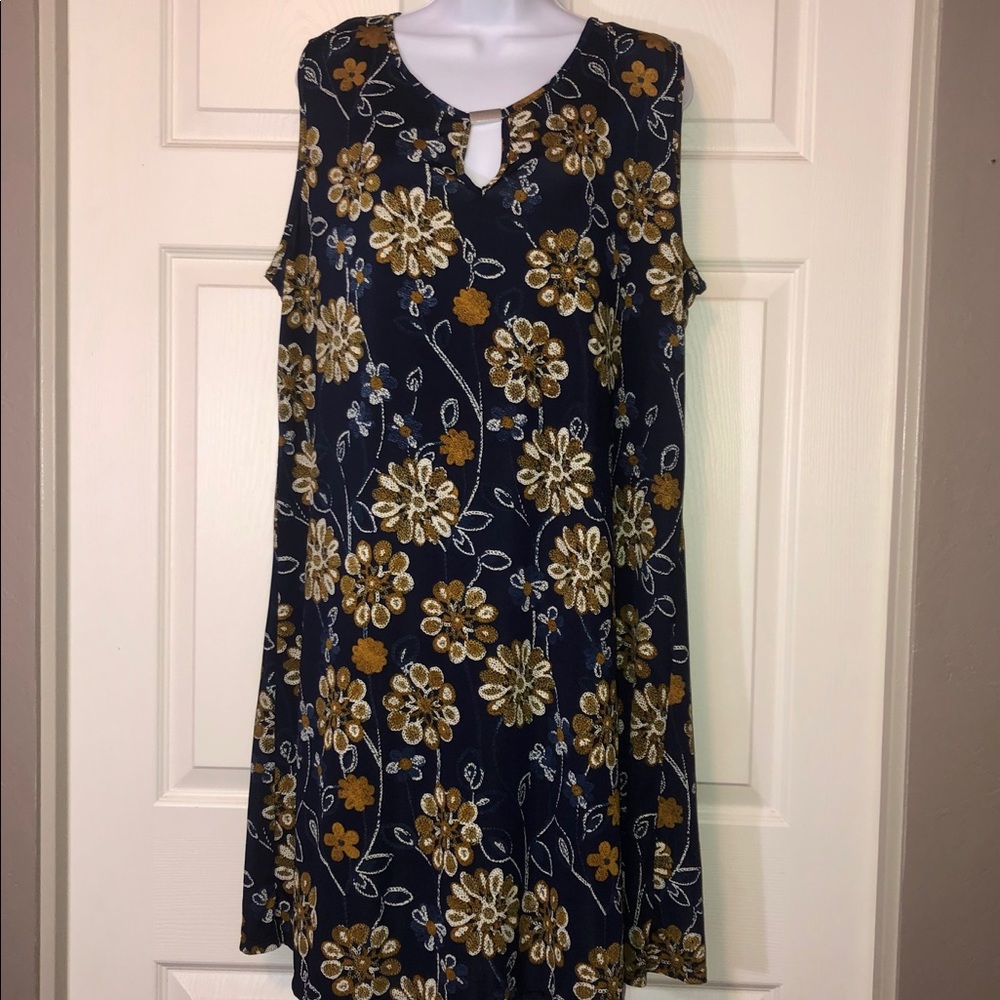 Paper Plane Dress Boho Tunic Dress Size 2X (0006)